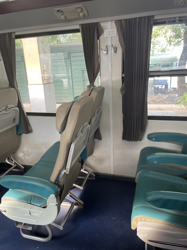 Second class seating carriage on the Ho Chi Minh (Saigon) to Nha Trang train