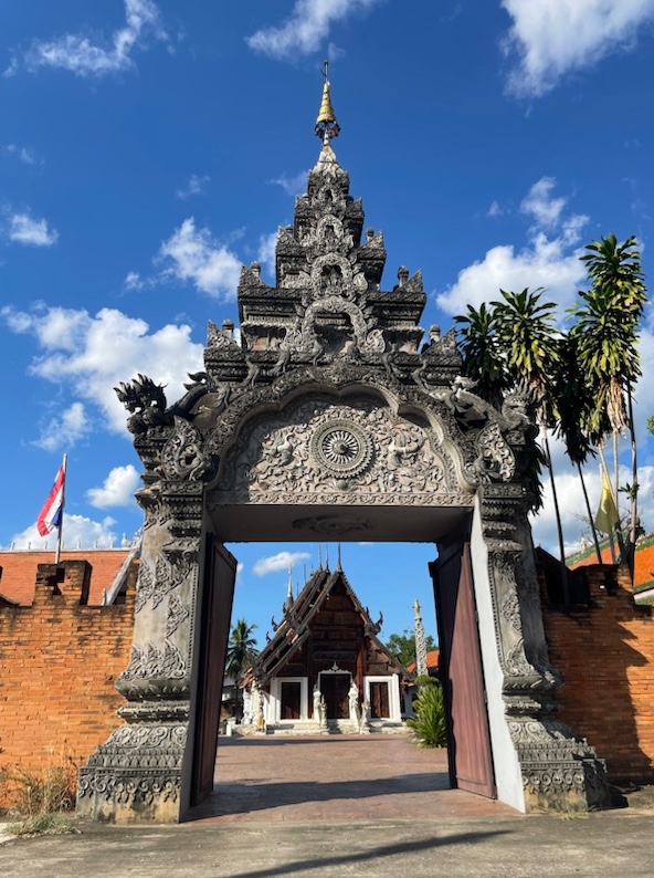 Wat Pratu Pong, a small Buddhist temple in Lampang, Northern Thailand, with traditional Lanna architecture.