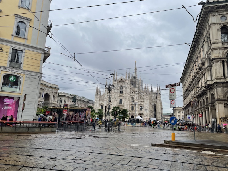 Milan cathedral still looked beautifully impressive in the rain