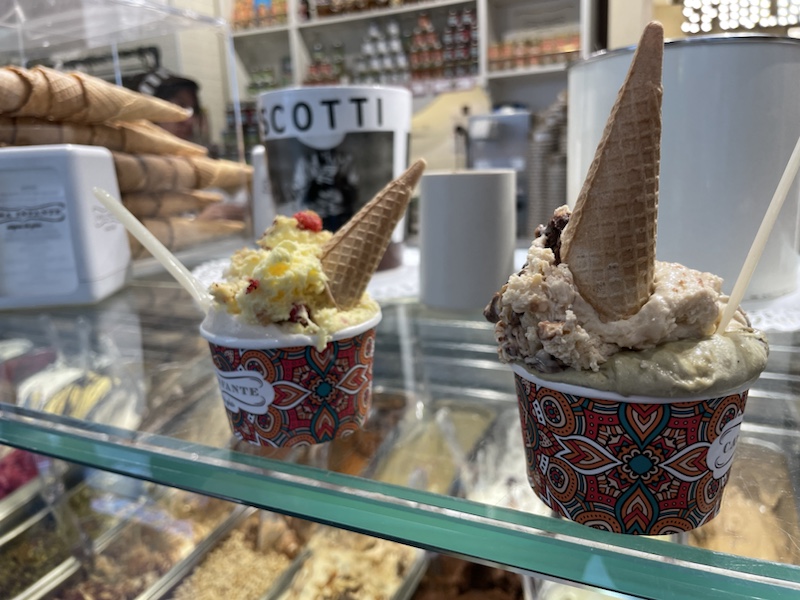 Delicious banana ice cream! Milan, Italy
