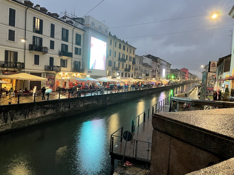 The Naviglio district in Milan, Italy, is very picturesque and has some lovely bars along the banks.