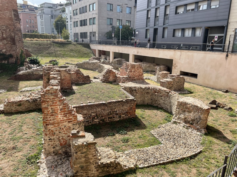 Old ruins of the imperial palace, Milan, Italy