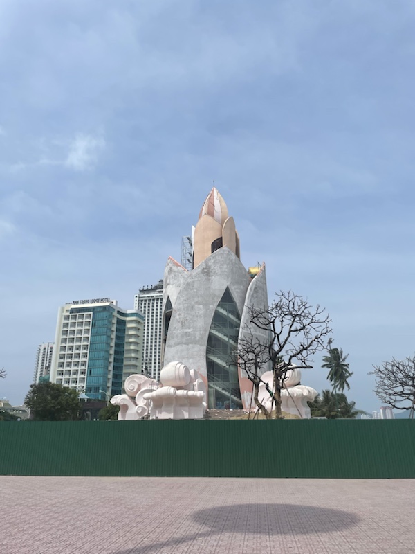 The Agarwood Tower, Nha Trang, was in a state if disrepair when we visited, surrounded by hoarding and inaccessible to visitors