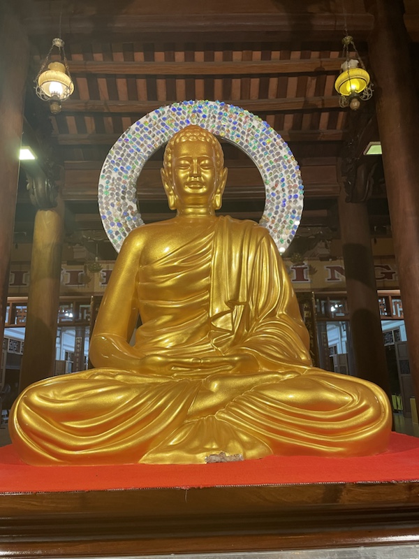 The Long Son Pagoda, Nha Trang, was beautifully lit up and very atmospheric in the dark