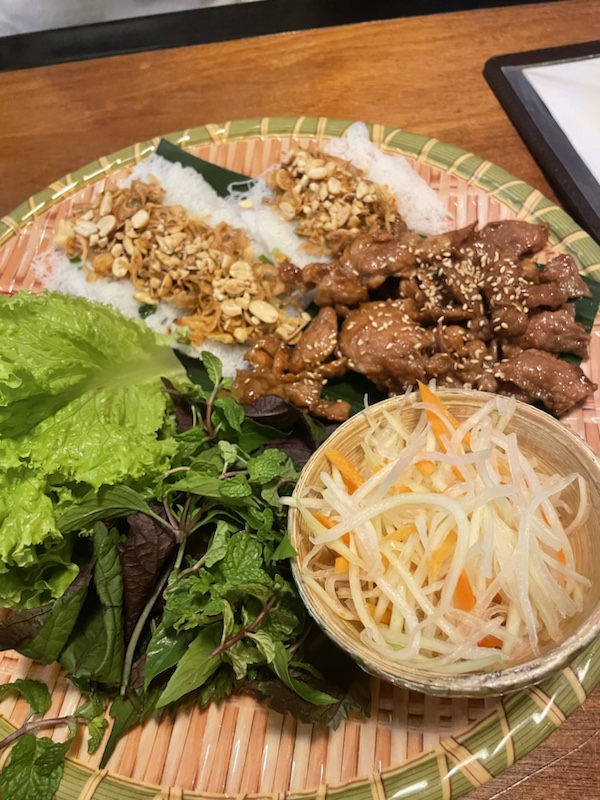 Our very delicious dinner at Lang Quan, Da Nang, Vietnam 
