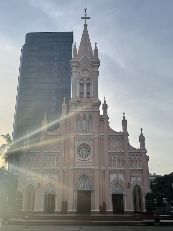 The pink Da Nang cathedral - it looked better in real life 