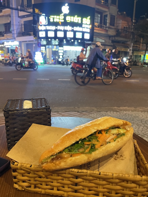 Our fish Bahn mi at Chin's Kitchen Coffee & Beer, Da Nang, Vietnam 