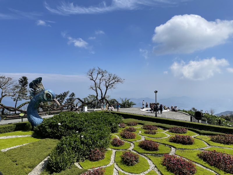The peacock shaped flower garden at Ba Na Hills, Da Nang, Vietnam