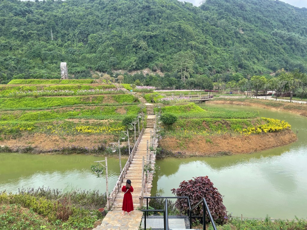 It’s very pleasant walking around the lake in Thung Nham bird park, Nimh Binh