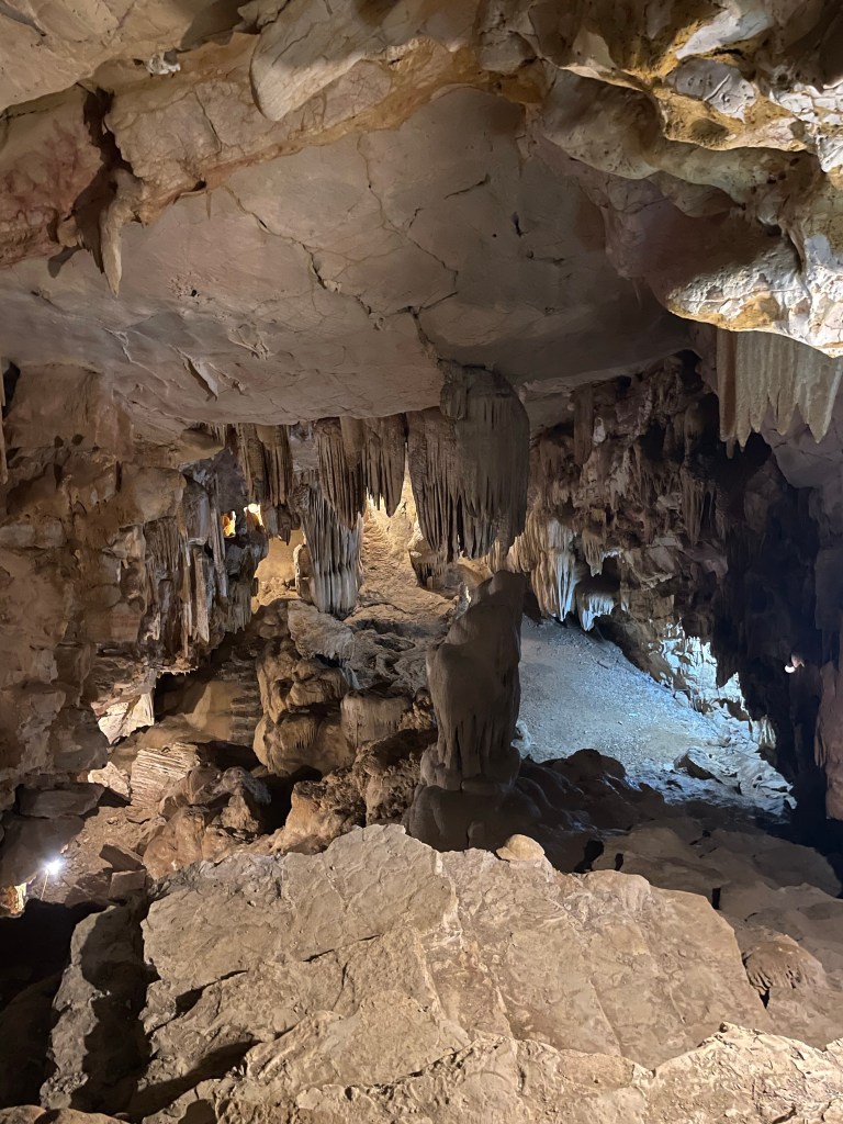 The Vai Gioi Cave, Nimh Binh, is filled with stalactites and stalagmites