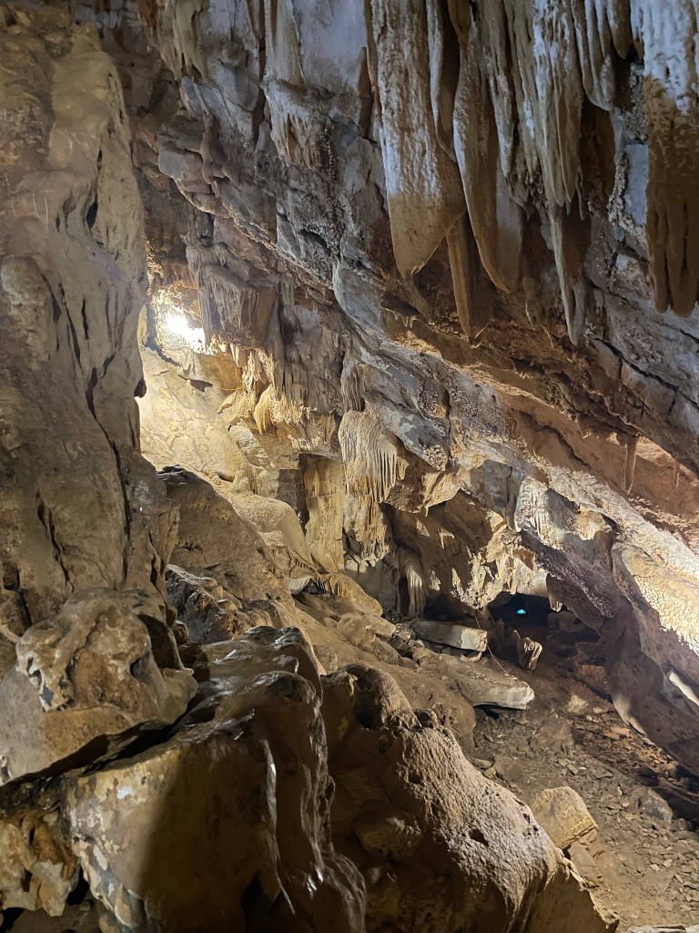 The Vai Gioi Cave, Nimh Binh, is filled with stalactites and stalagmites