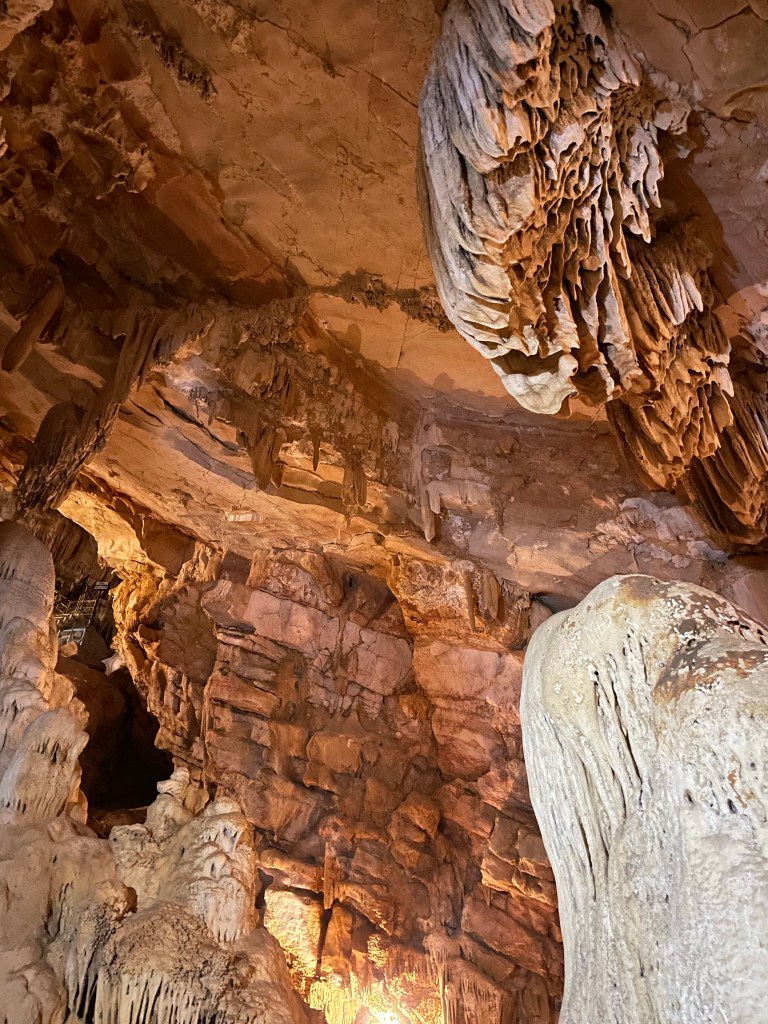 The Vai Gioi Cave, Nimh Binh, is filled with stalactites and stalagmites