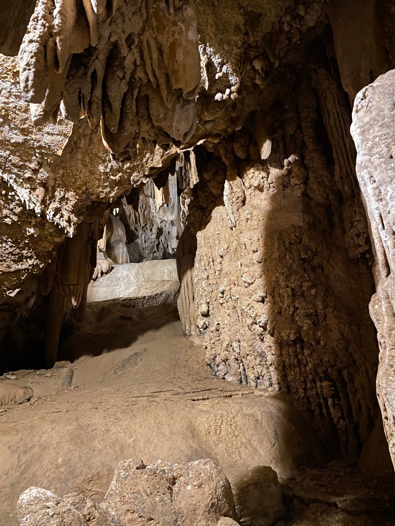 The Vai Gioi Cave, Nimh Binh, is filled with stalactites and stalagmites