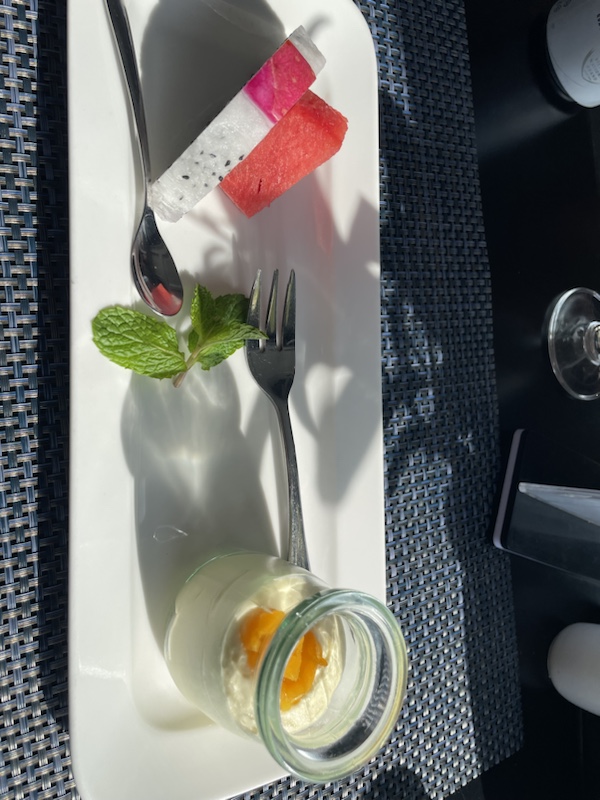 Our 5 course lunch on the Rosy Cruise ship (Halong Bay, Vietnam) was beautifully presented, and the restaurant had lovely views over the water 