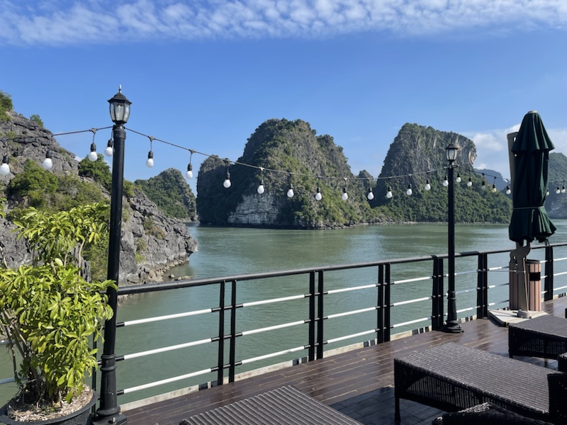 View of Halong Bay from the sundeck on Rosy cruise