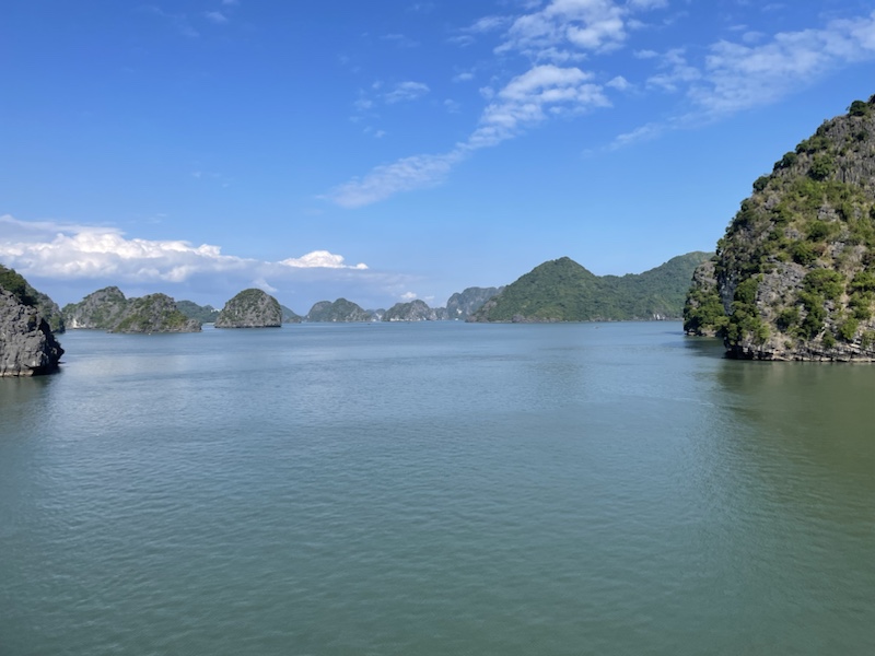 View of Halong Bay from the sundeck on Rosy cruise