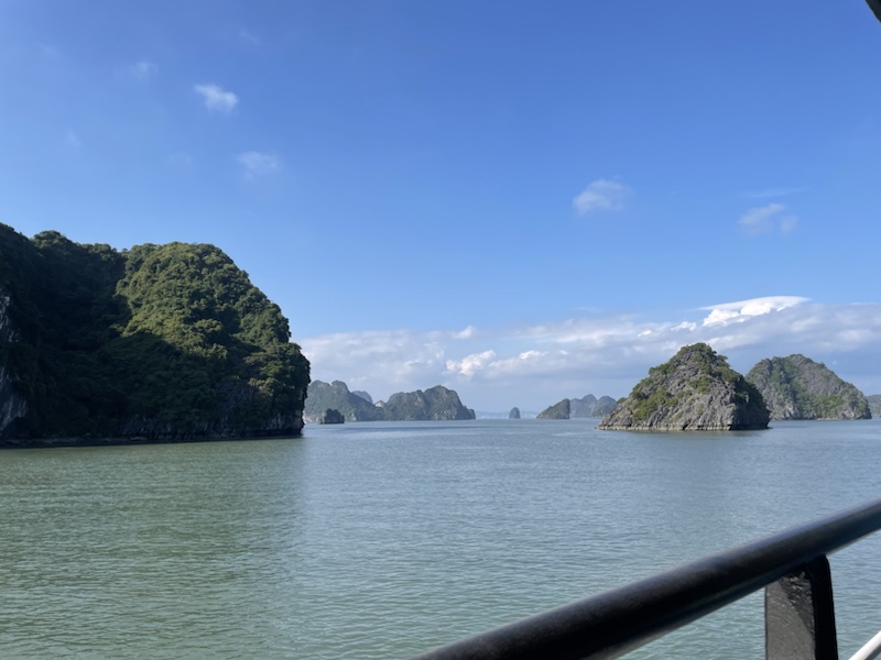 View from our balcony on the Rosy Cruise ship​, Ha Long Bay, Vietnam