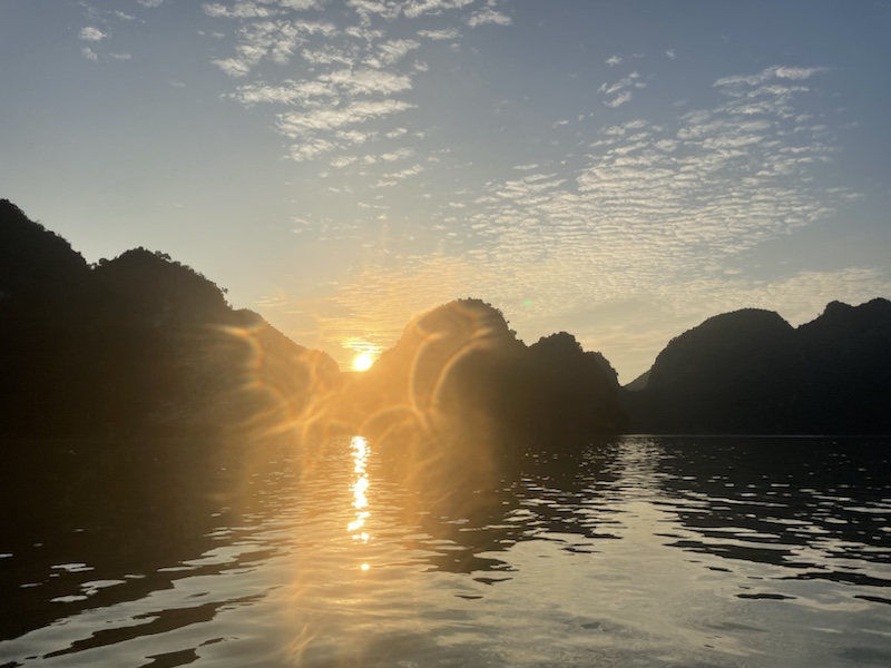 We were still kayaking back to the ship as the sun was setting, but fortunately made it back before dark!