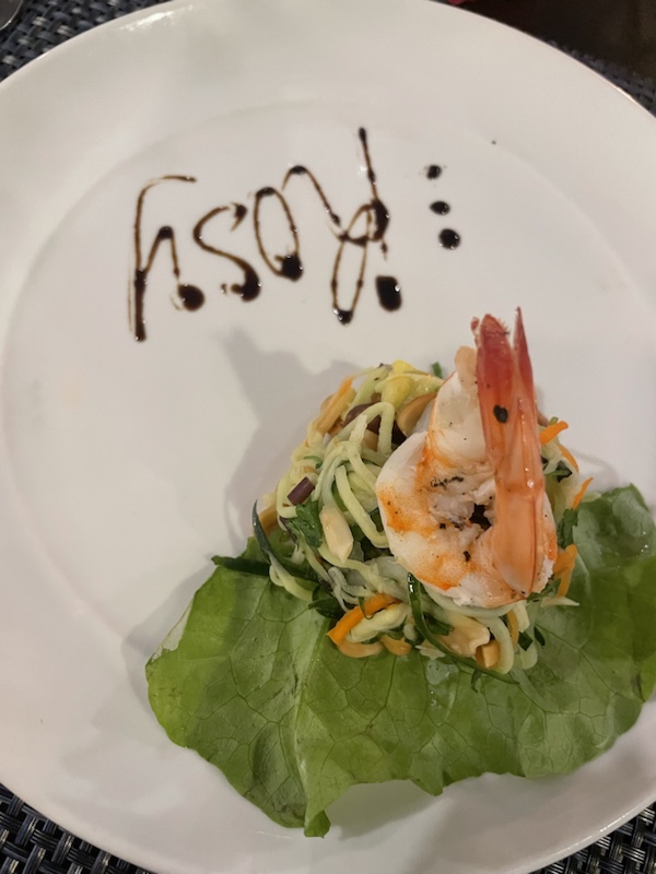 Our 5-course dinner on Rosy cruises, Ha Long Bay, Vietnam 