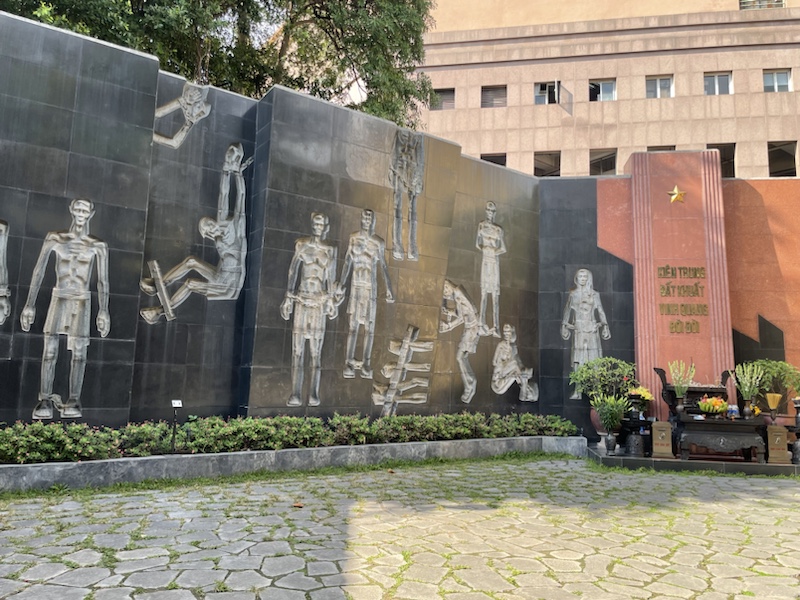 The memorial monument at Hoa Lo Prison, Hanoi, Vietnam