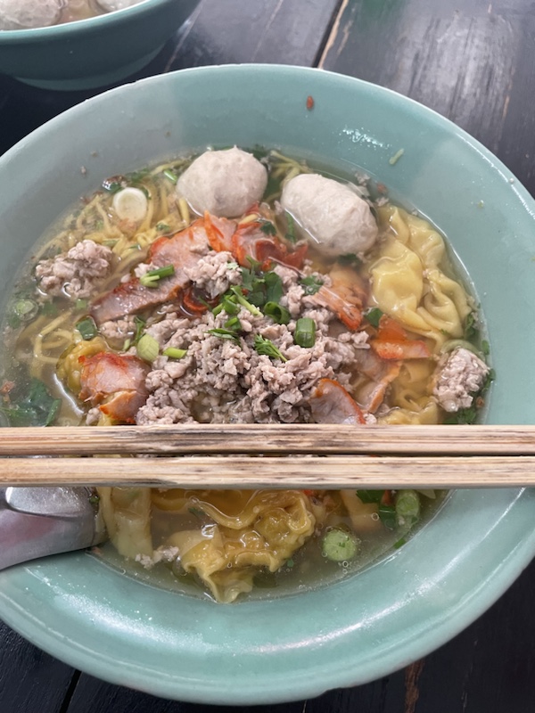Our lunch at Ko Run Noodle Wonton, Lampang, Thailand 
