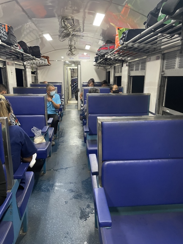 Our carriage (which I think was 3rd class) on the train from​ Lampang to Phitsanulok, Thailand 