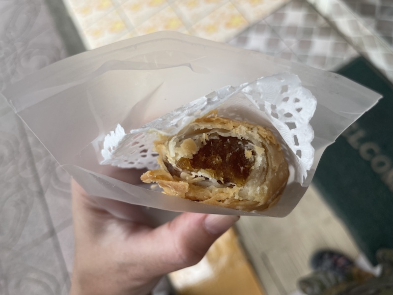 Our sweet pastries from กรี่ กะหรี่ปั๊บ 25 ไส้ (handmepie), Phitsanulok, Northern Thailand