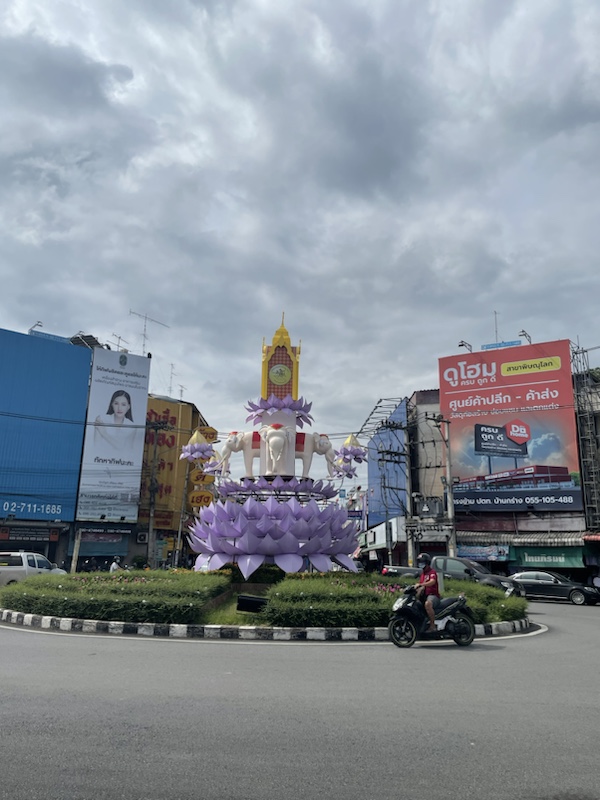 Phitsanulok station, Northern Thailand, is very attractive, with a steam train outside the entrance