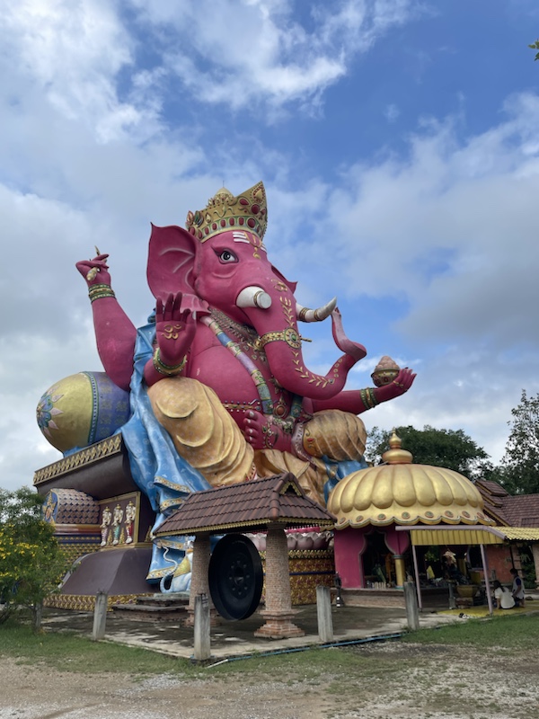 The giant bright pink Ganesh in the Ganesh idol park, Nakhon Sawan, Northern Thailand 