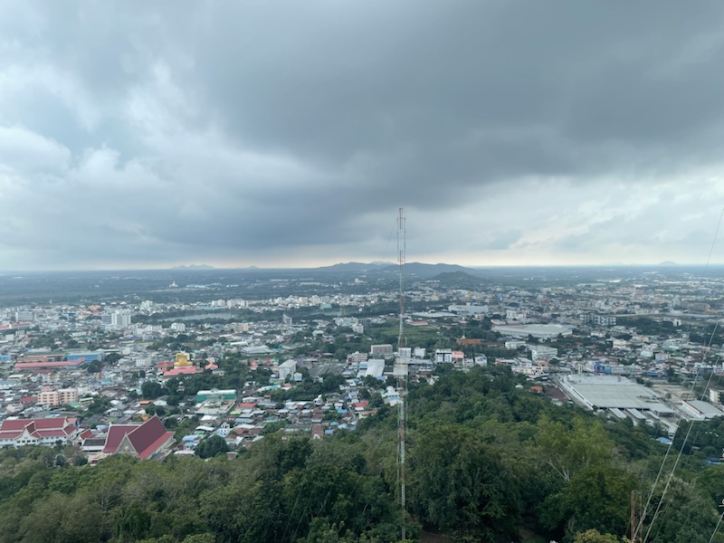 Views over Nakhon Sawan city from the top of the The Nakwon Sawon observation tower