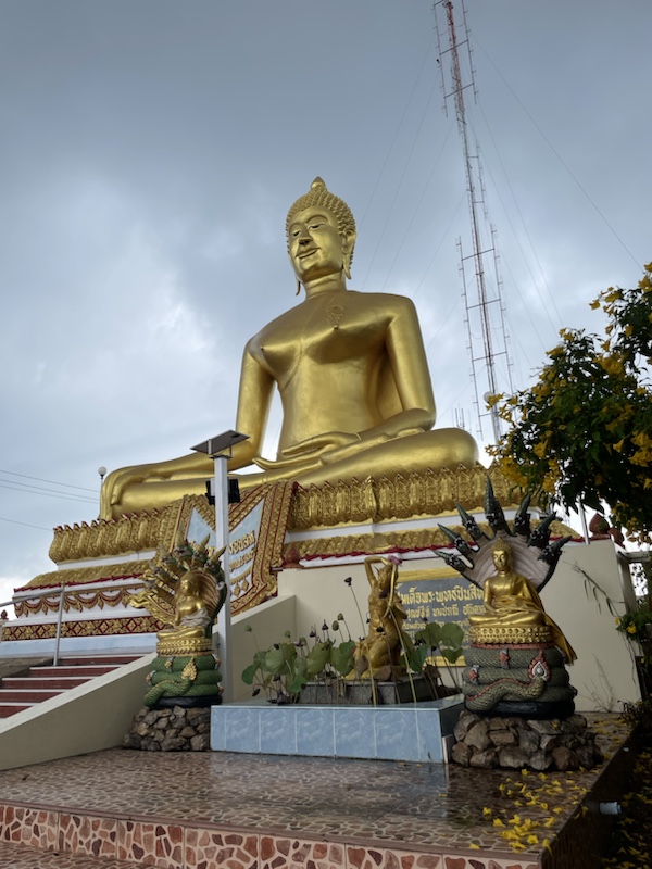 The Big Buddha just behind the Nakhon Sawon observation tower, in Nakhon Sawan, Northern Thailand 