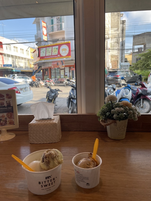 We stopped for an ice cream break (and to cool down) at Bitter*Sweet Homemade Icecream, Nakhon Sawan, Northern Thailand 