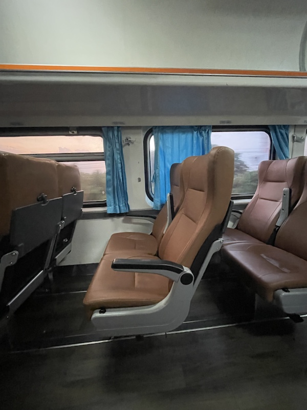 The 2nd class carriages on the Lopburi to Ayutthaya train were air conditioned and comfortable, with plenty of legroom​