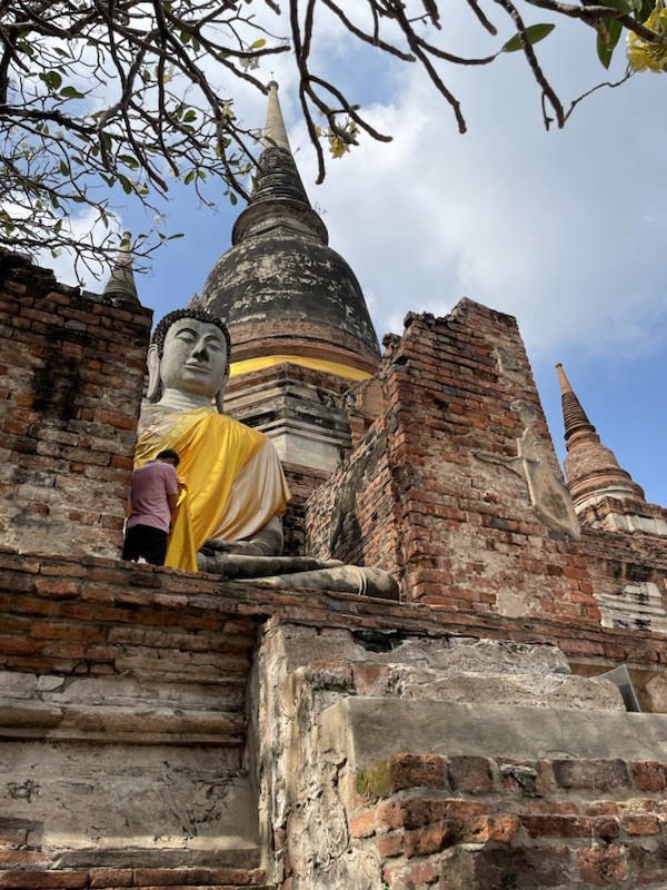 Wat Yai Chai Mongkhon, with its enormous chedi, in Ayutthaya, Thailand 