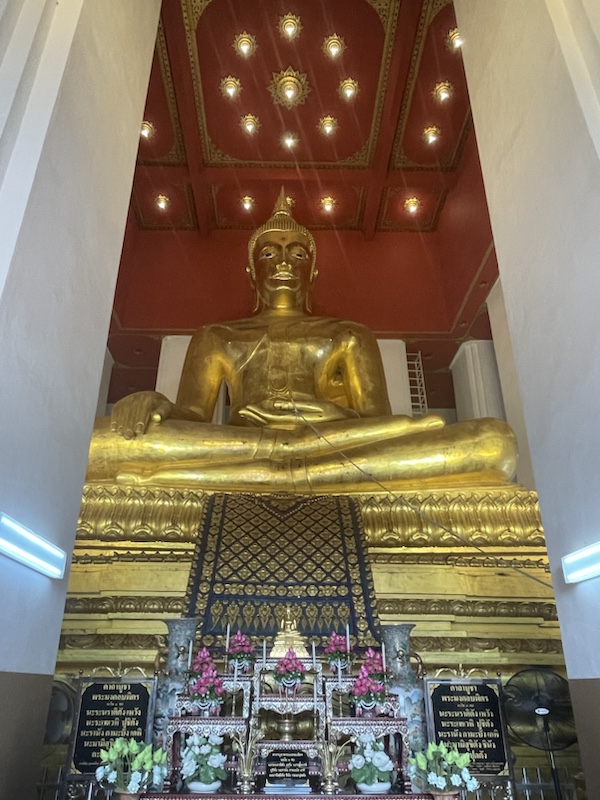 One of of the largest bronze Buddha images in Thailand, inside Phra Mongkhon Bophi, Ayutthaya 