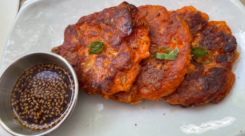 Kimchi pancakes at Gunbae Chicken & Beer, Adelaide, South Australia