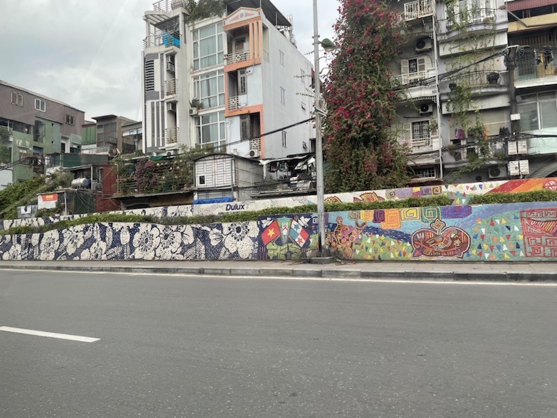 The ceramic mosaic mural road in Hanoi, Vietnam
