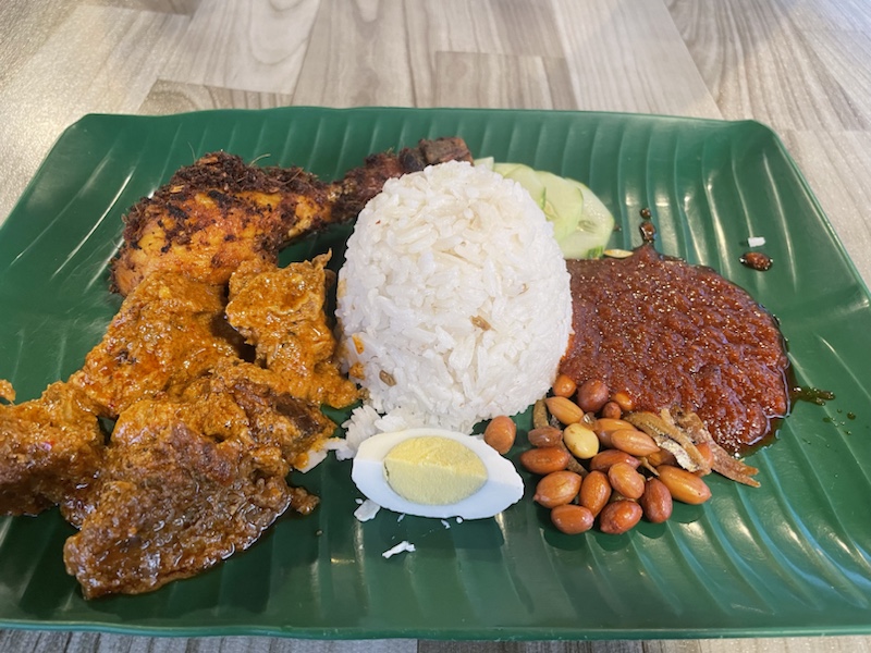 I’d recommend the Rendang at Nasi Lemak Seri Tanjak Raja Alang, Kuala Lumpur, Malaysia 