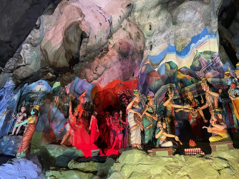 Cave Villa and Art Gallery in Batu Caves, Kuala Lumpur, Malaysia, with its brightly coloured murals