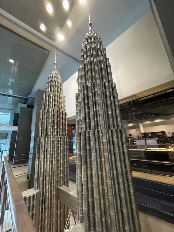 The museum at the Royal Selangor Centre, Kuala Lumpur, Malaysia was informative and had some interesting exhibits including these Petronas twin Towers constructed from pewter tankards