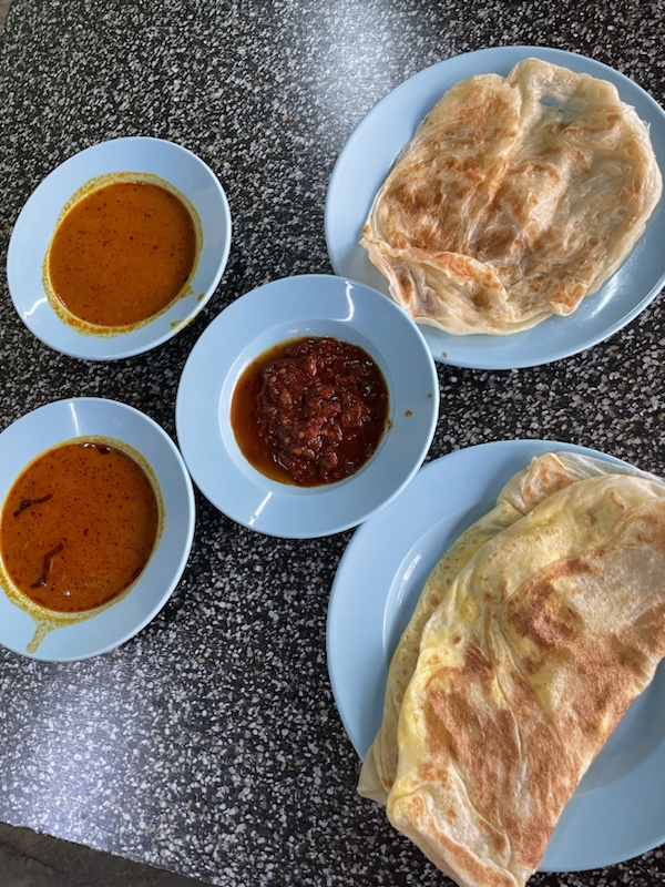 Our breakfast rotis at Karim Roti Canai, Kuala Lumpur, Malaysia 