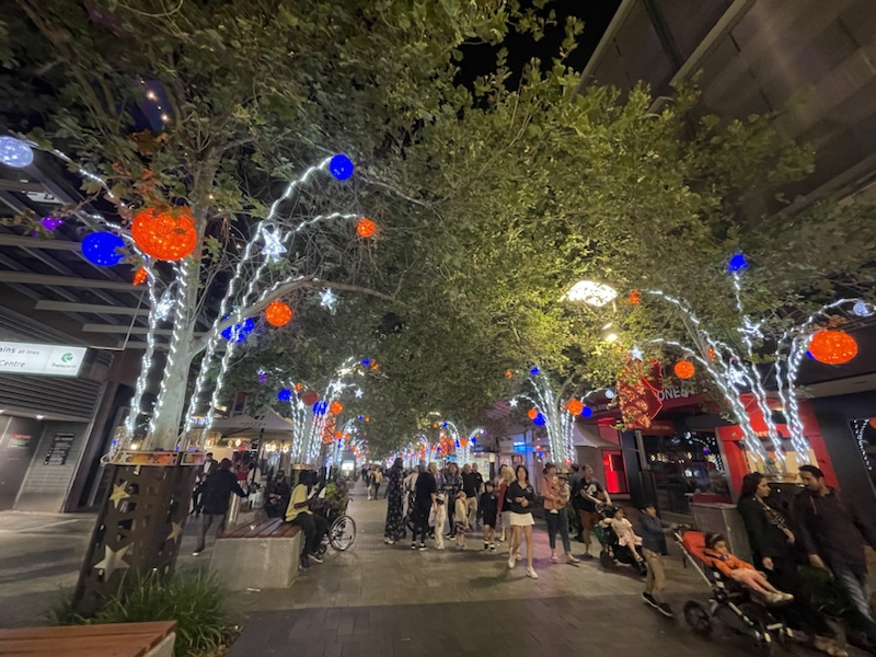 Part of the Rio Tinto Christmas Lights Trail, near the central Perth station, in Perth, Western Australia 
