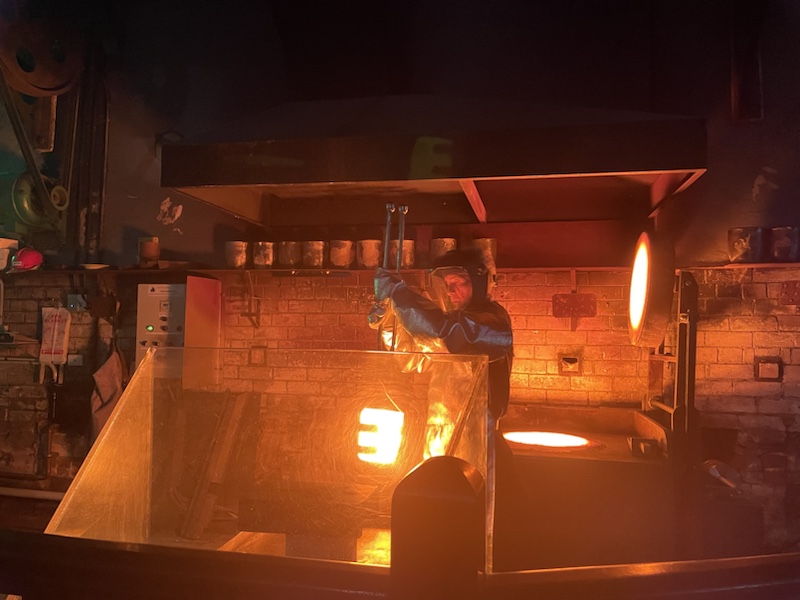The gold pouring at the Perth Mint, Perth, Western Australia