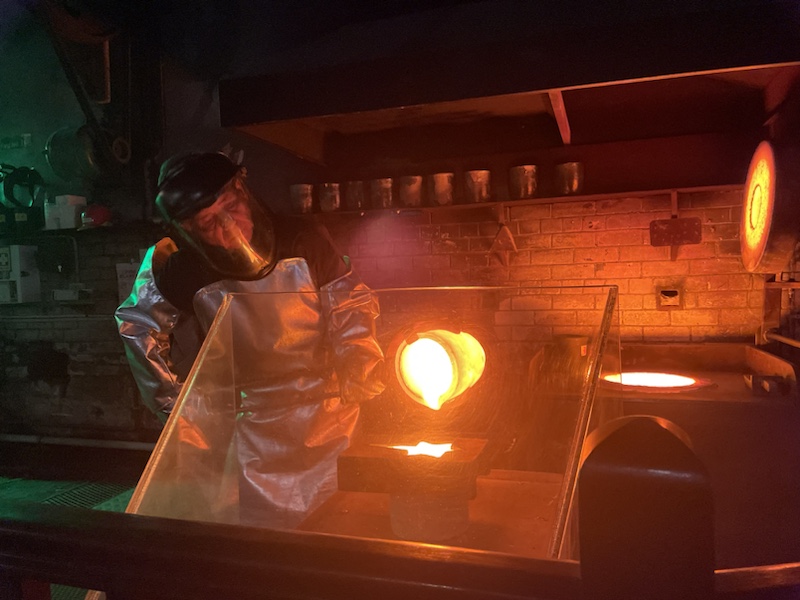 The gold pouring at the Perth Mint, Perth, Western Australia