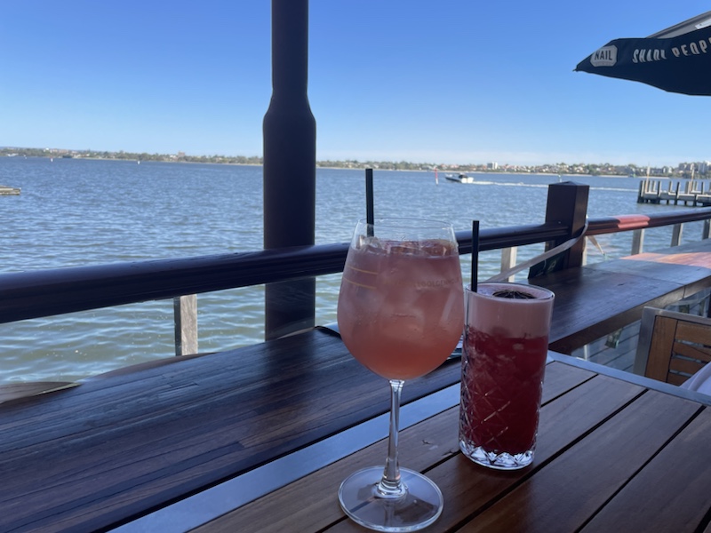Cocktails on the waterfront, at The Lucky Shag on Elizabeth Quay, Perth, Western Australia