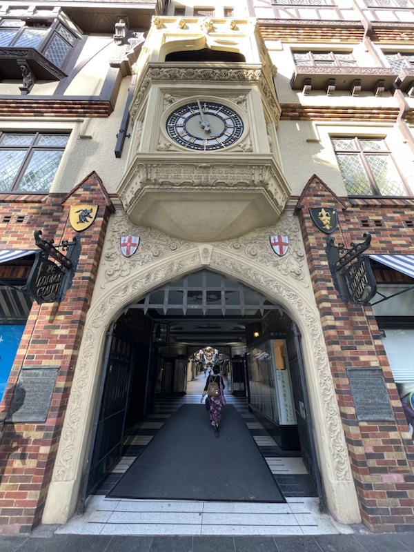 London Court arcade in Perth, Western Australia, feels very quaint and olde worlde