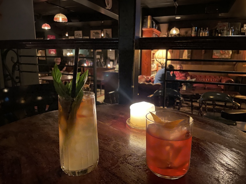 Our cocktails and jaffle at Foxtrot Unicorn, Perth, Western Australia