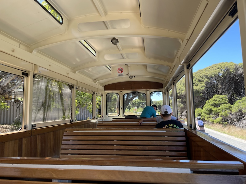 Beautiful views over Rottnest (in Perth, Western Australia) on the train to Oliver Hill Battery