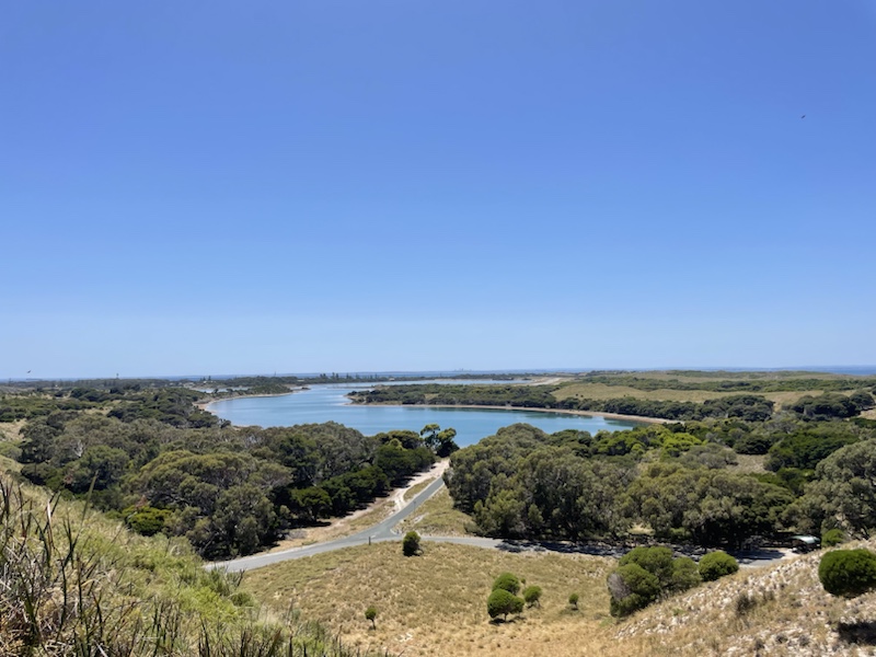 Beautiful views over Rottnest (in Perth, Western Australia) on the train to Oliver Hill Battery