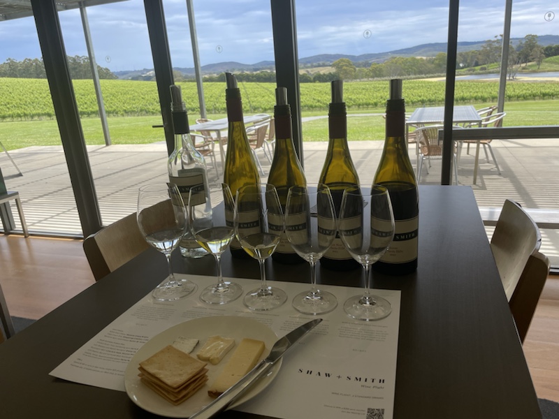Wine and cheese tasting at Shaw + Smith, Adelaide Hills, South Australia